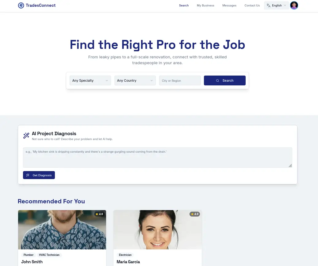 Tradespeople finder (2025) screenshot 2